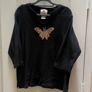 Quacker Factory top with embroidery detail